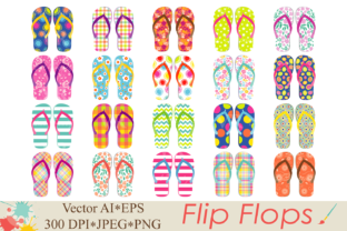 Download Flip Flops Clipart / Beach Shoes Graphics / Summer Vector Illustration - Art Collection