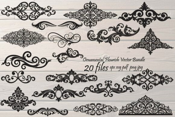 Download Ornamental Flourish Vector Bundle - Premium Resources