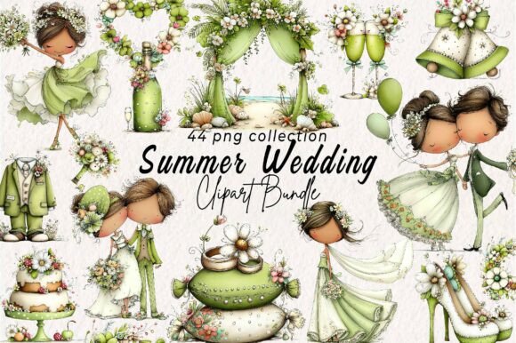 Download Whimsical Summer Wedding Clipart - Art Collection