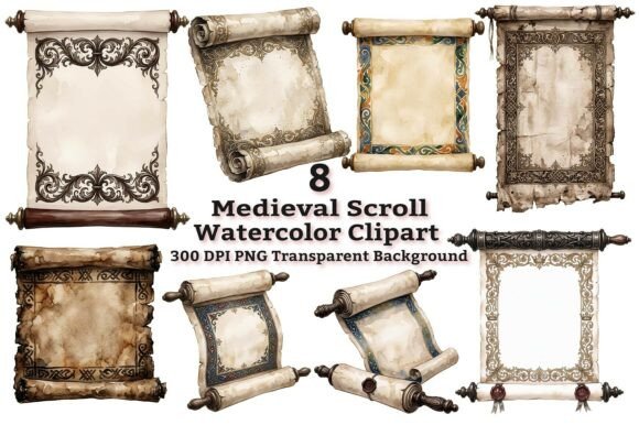 Download Antique Medieval Scroll Clipart - Art Collection
