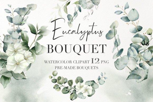 Download Watercolor Eucalyptus Bouquet Clipart - Art Collection