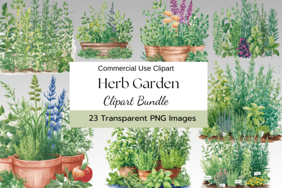 Download Herb Garden Watercolor Clipart - Art Collection