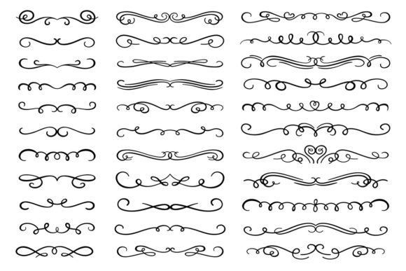 Download Calligraphic Flourish Dividers - Flourish Collection