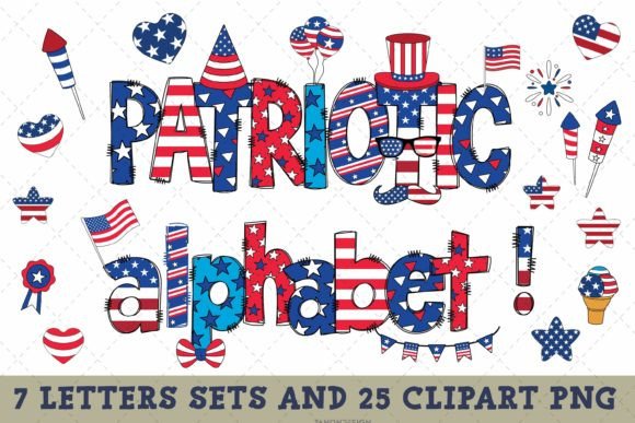 Download Patriotic Alphabet Doodle Letter Clipart - Art Collection