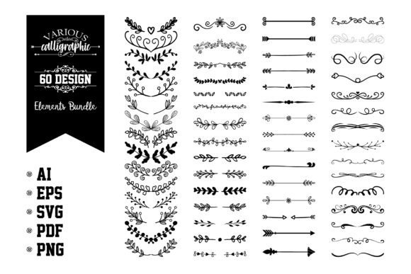Download Various Calligraphic Design Elements Set - Element Collection