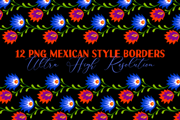 Download Mexican Style Floral Border PNG Clipart - Art Collection